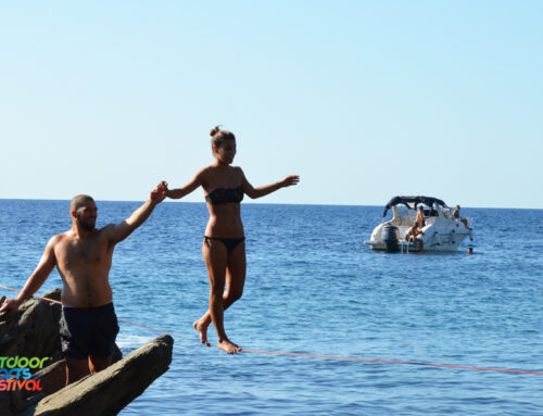 Slackline, un allenamento sul mare